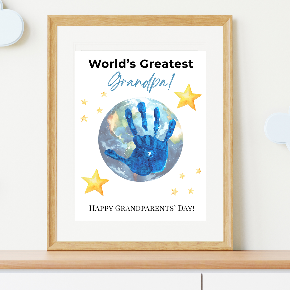 World’s Greatest Grandpa Handprint Craft | Grandparents Day Printable Keepsake for Kids