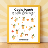 God’s Patch of Little Blessings Fingerprint Pumpkin Craft | Christian Fall Printable for Kids