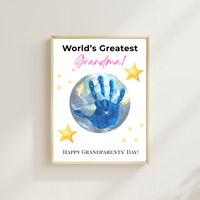 World’s Greatest Grandma Handprint Craft | Grandparents Day Printable Keepsake for Kids