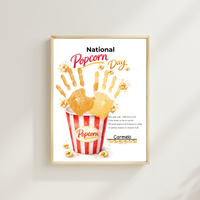 National Popcorn Day Handprint Craft for Kids | Preschool Fine Motor Printable Activity