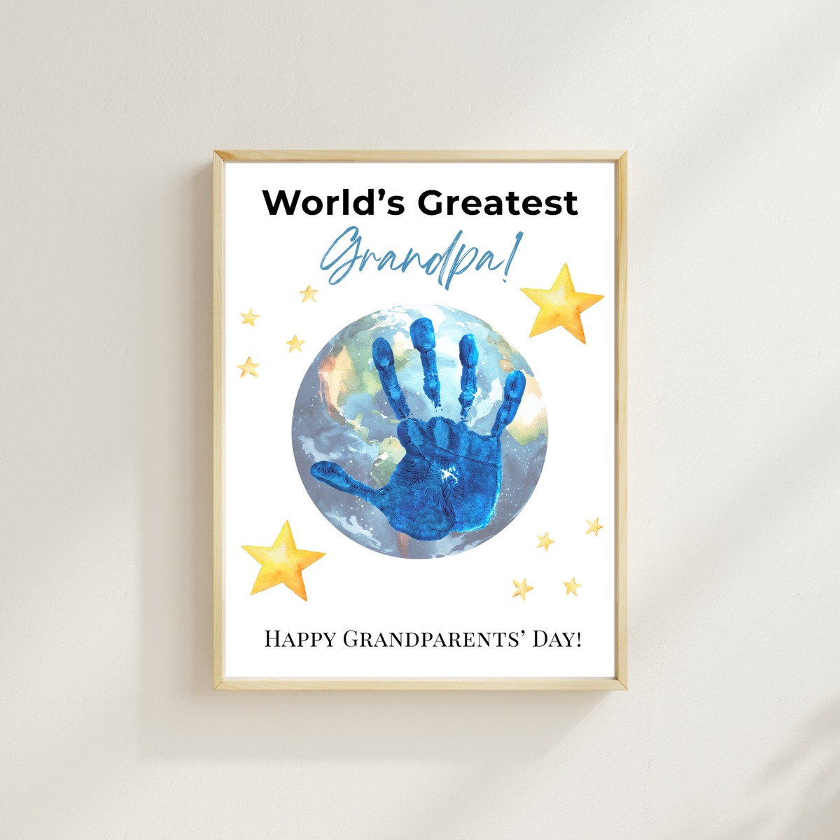 World’s Greatest Grandpa Handprint Craft | Grandparents Day Printable Keepsake for Kids