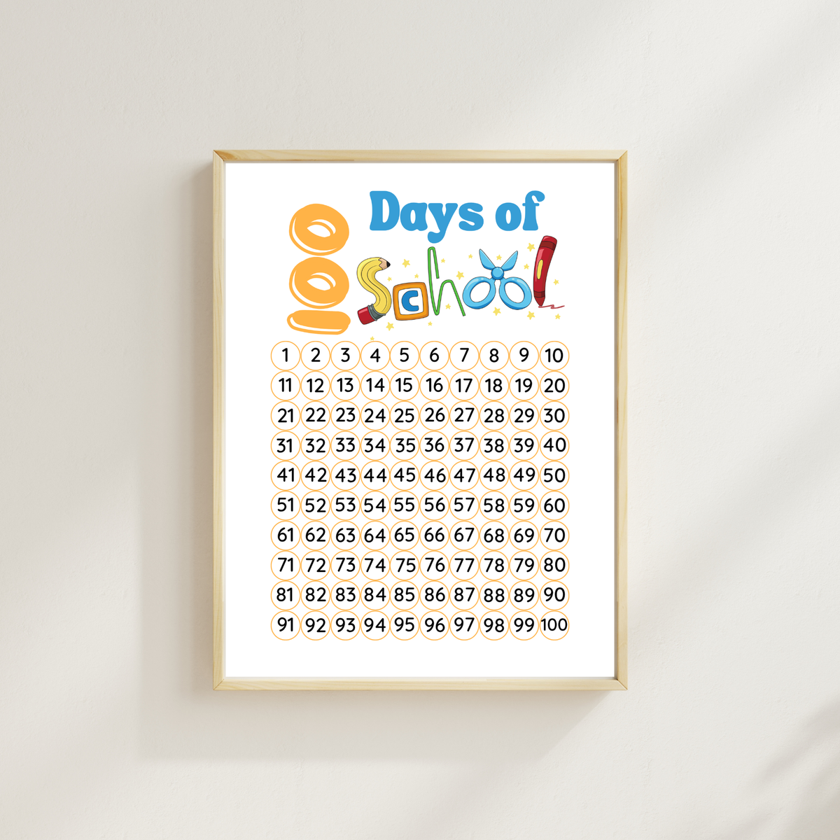 100 Days of School Printable Activities | 100 Chart & Color by Number Classroom Worksheets for Kids