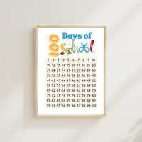 100 Days of School Printable Activities | 100 Chart & Color by Number Classroom Worksheets for Kids