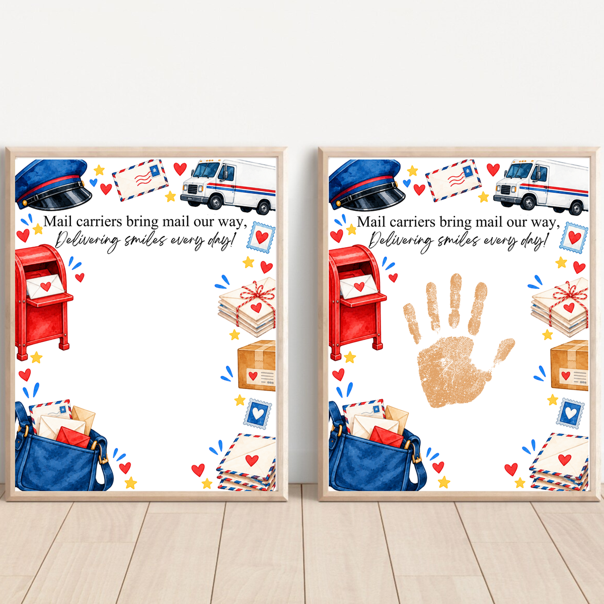 Mail Carrier Handprint Craft for Kids | Community Helpers Printable | Preschool Post Office Activity