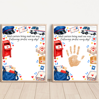 Mail Carrier Handprint Craft for Kids | Community Helpers Printable | Preschool Post Office Activity
