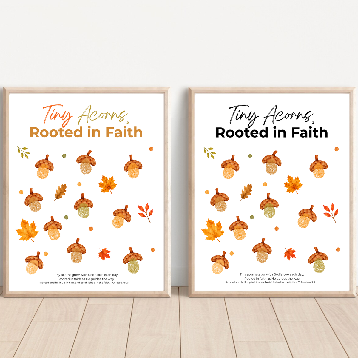 Christian Fall Fingerprint Craft for Kids | Tiny Acorns Rooted in Faith Printable | Autumn Bible Activity
