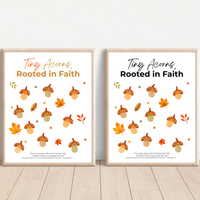 Christian Fall Fingerprint Craft for Kids | Tiny Acorns Rooted in Faith Printable | Autumn Bible Activity