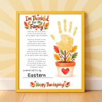 I'm Thankful for My Family Thanksgiving Handprint Craft | Christian Fall Keepsake Printable for Kids