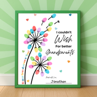 Grandparents Day Fingerprint Craft for Kids | I Couldn’t Wish for Better Grandparents Printable | Dandelion Keepsake