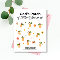 God’s Patch of Little Blessings Fingerprint Pumpkin Craft | Christian Fall Printable for Kids