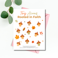 Christian Fall Fingerprint Craft for Kids | Tiny Acorns Rooted in Faith Printable | Autumn Bible Activity