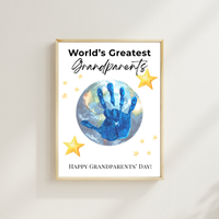 World’s Greatest Grandparents Handprint Craft | Grandparents Day Printable Keepsake for Kids