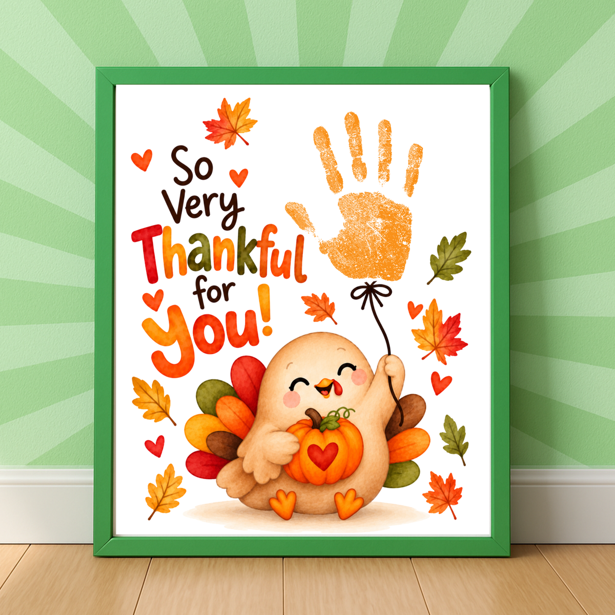 Thanksgiving Handprint Craft for Kids | So Very Thankful for You Printable | Turkey Fall Keepsake