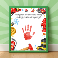 Firefighter Handprint Craft for Kids | Community Helpers Printable | Preschool Fire Safety Activity