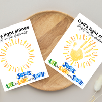 God’s Light Shines Handprint Craft for Kids | Jesus Life Light Truth Christian Printable | Bible Sunday School Activity