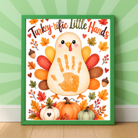 Turkey Handprint Craft for Kids | Turkey-rific Little Hands Thanksgiving Printable | Preschool Fall Keepsake
