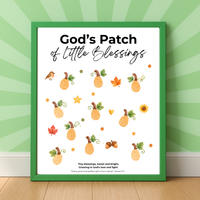 God’s Patch of Little Blessings Fingerprint Pumpkin Craft | Christian Fall Printable for Kids