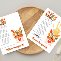 I'm Thankful for My Family Thanksgiving Handprint Craft | Christian Fall Keepsake Printable for Kids