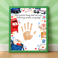 Mail Carrier Handprint Craft for Kids | Community Helpers Printable | Preschool Post Office Activity