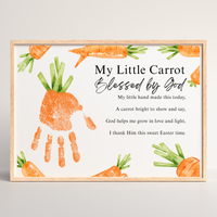 My Little Carrot Blessed by God Easter Handprint Craft Printable | Christian Easter Keepsake Art | Faith-Based Carrot Activity PDF