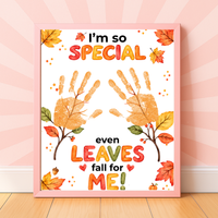 Fall Handprint Craft for Kids | I’m So Special Even Leaves Fall for Me | Autumn Preschool Keepsake