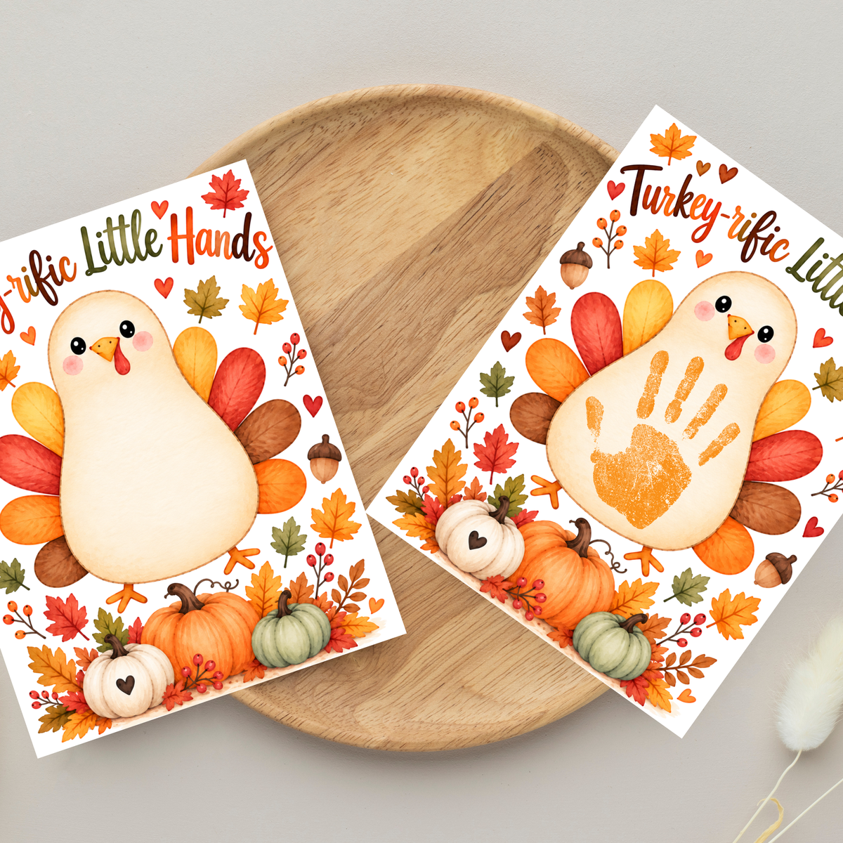 Turkey Handprint Craft for Kids | Turkey-rific Little Hands Thanksgiving Printable | Preschool Fall Keepsake