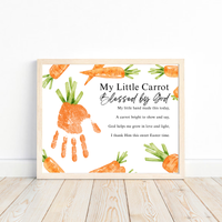 My Little Carrot Blessed by God Easter Handprint Craft Printable | Christian Easter Keepsake Art | Faith-Based Carrot Activity PDF