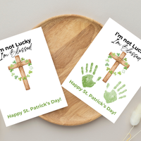 I’m Not Lucky, I’m Blessed St. Patrick’s Day Handprint Craft Printable | Faith-Based Shamrock Cross Keepsake | Christian Kids Activity PDF