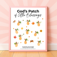 God’s Patch of Little Blessings Fingerprint Pumpkin Craft | Christian Fall Printable for Kids
