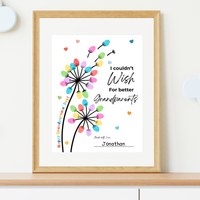Grandparents Day Fingerprint Craft for Kids | I Couldn’t Wish for Better Grandparents Printable | Dandelion Keepsake
