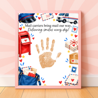 Mail Carrier Handprint Craft for Kids | Community Helpers Printable | Preschool Post Office Activity