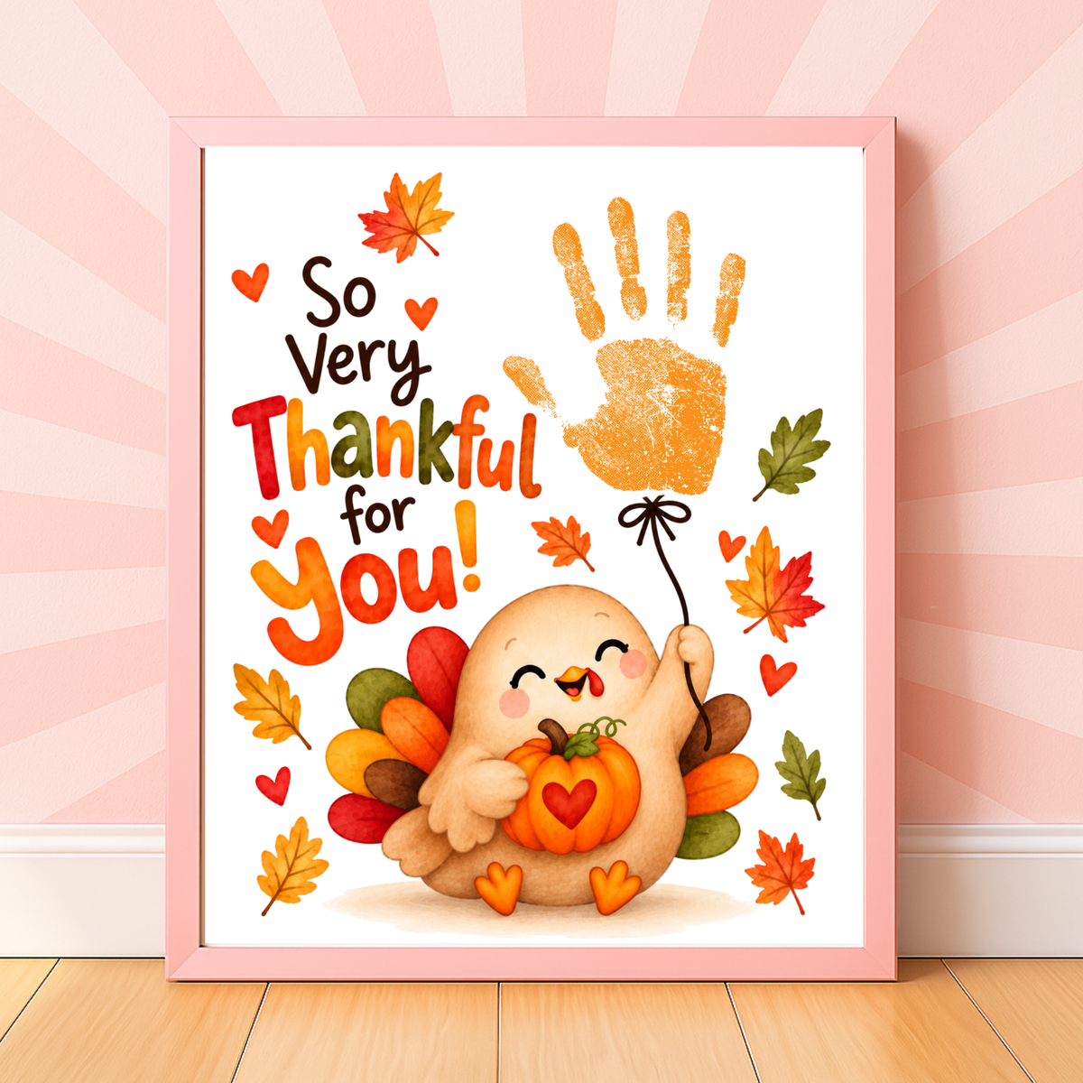 Thanksgiving Handprint Craft for Kids | So Very Thankful for You Printable | Turkey Fall Keepsake