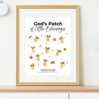 God’s Patch of Little Blessings Fingerprint Pumpkin Craft | Christian Fall Printable for Kids