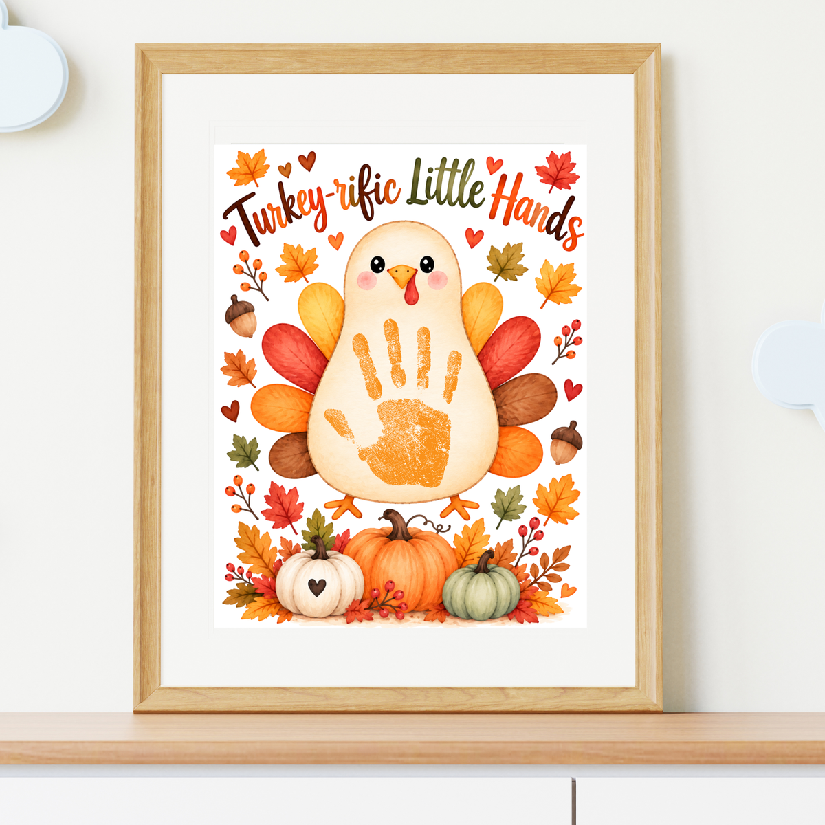 Turkey Handprint Craft for Kids | Turkey-rific Little Hands Thanksgiving Printable | Preschool Fall Keepsake