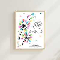 Grandparents Day Fingerprint Craft for Kids | I Couldn’t Wish for Better Grandparents Printable | Dandelion Keepsake
