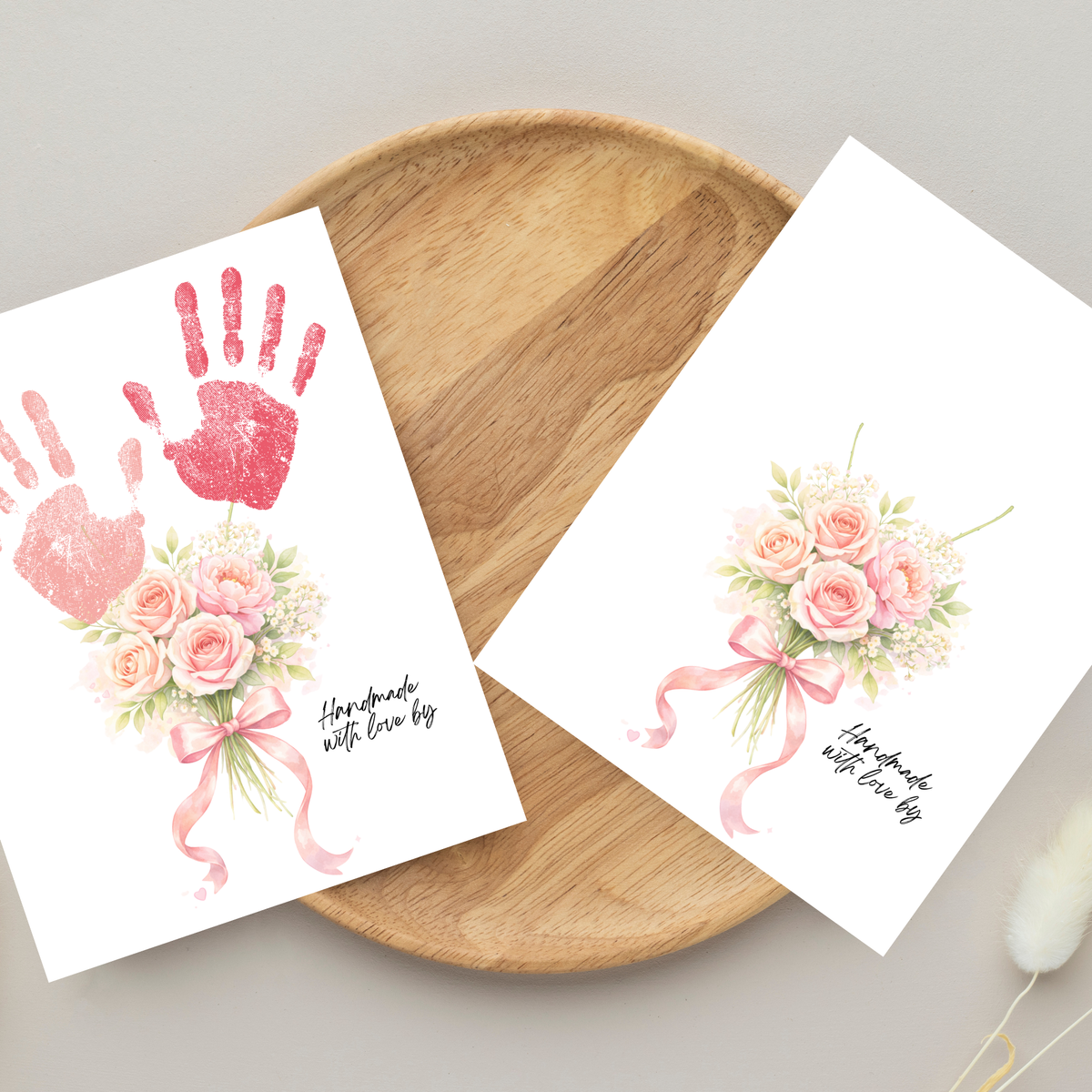 Floral Handprint Printable Gift for Her | Mother’s Day, Grandma, Teacher Appreciation, Birthday Keepsake | Handmade with Love Art