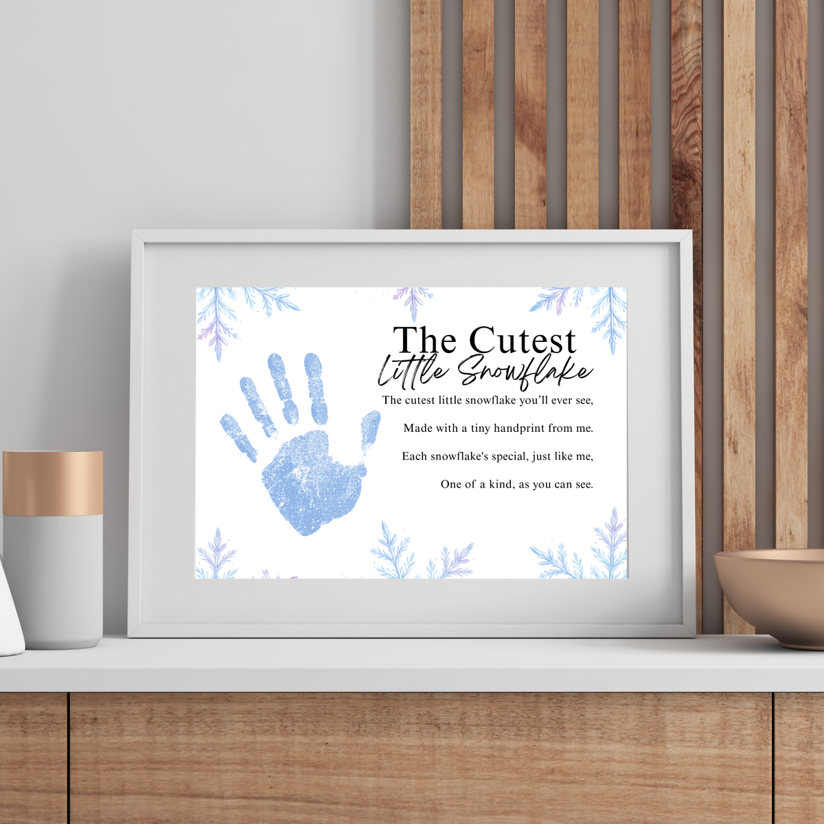 Winter Handprint Craft Printable | “The Cutest Little Snowflake” Keepsake Art | Winter Classroom & Preschool Handprint Activity PDF