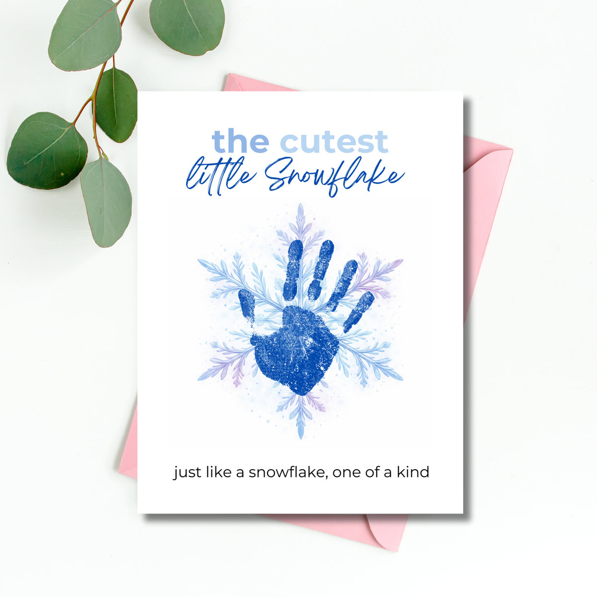 Winter Handprint Snowflake Craft Printable for Kids | Little Snowflake Keepsake Art | One of a Kind Winter Decor PDF