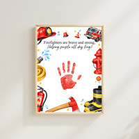 Firefighter Handprint Craft for Kids | Community Helpers Printable | Preschool Fire Safety Activity