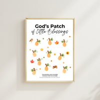 God’s Patch of Little Blessings Fingerprint Pumpkin Craft | Christian Fall Printable for Kids