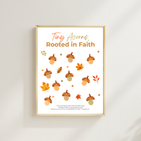 Christian Fall Fingerprint Craft for Kids | Tiny Acorns Rooted in Faith Printable | Autumn Bible Activity