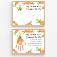 My Little Carrot Blessed by God Easter Handprint Craft Printable | Christian Easter Keepsake Art | Faith-Based Carrot Activity PDF