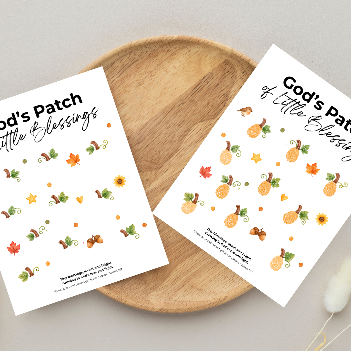 God’s Patch of Little Blessings Fingerprint Pumpkin Craft | Christian Fall Printable for Kids