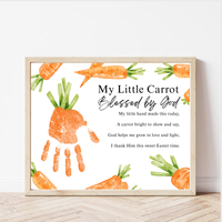 My Little Carrot Blessed by God Easter Handprint Craft Printable | Christian Easter Keepsake Art | Faith-Based Carrot Activity PDF