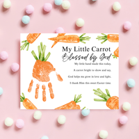 My Little Carrot Blessed by God Easter Handprint Craft Printable | Christian Easter Keepsake Art | Faith-Based Carrot Activity PDF