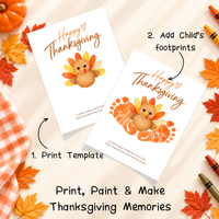 Thanksgiving Turkey Footprint Craft for Kids | Baby & Toddler Keepsake Printable with Free Coloring Page