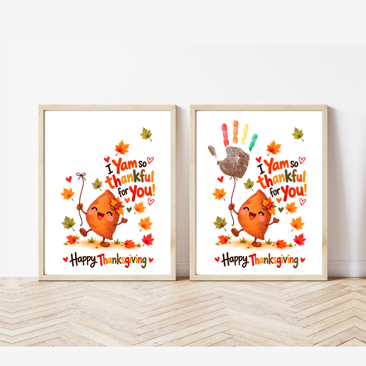 I Yam So Thankful for You Thanksgiving Handprint Craft for Kids | Sweet Potato Keepsake Printable + Free Coloring Page