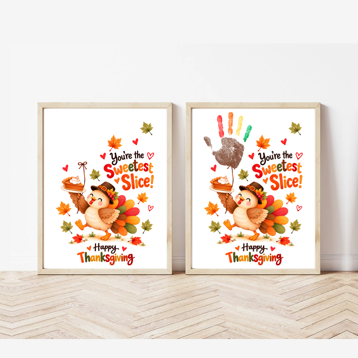 You're the Sweetest Slice Thanksgiving Handprint Craft for Kids | Turkey Keepsake Printable + Free Coloring Page