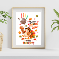 You're the Sweetest Slice Thanksgiving Handprint Craft for Kids | Turkey Keepsake Printable + Free Coloring Page