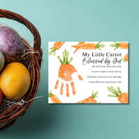 My Little Carrot Blessed by God Easter Handprint Craft Printable | Christian Easter Keepsake Art | Faith-Based Carrot Activity PDF